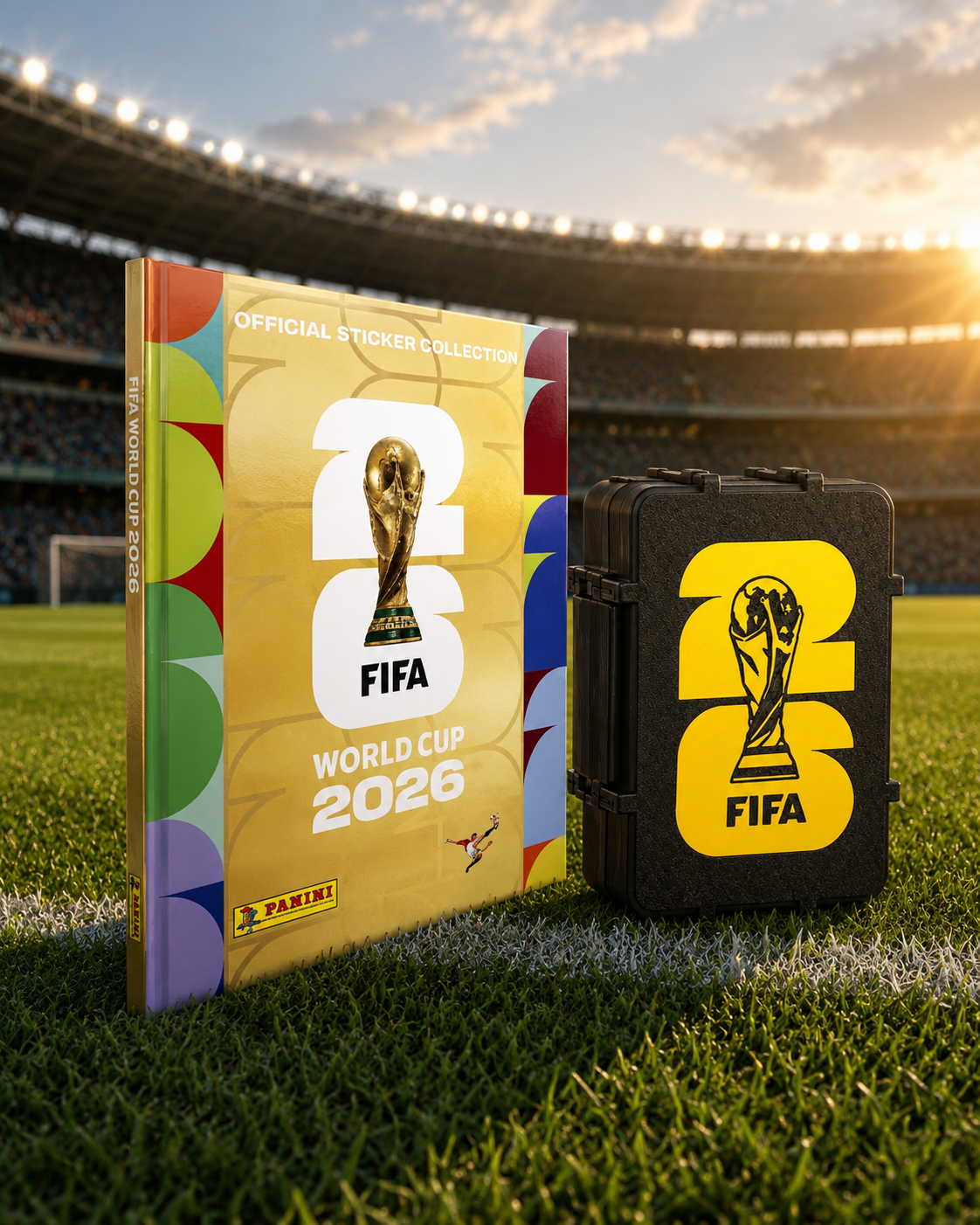 ÁLBUM TAPA DURA GOLD FIFA WORLD CUP 2026 + PORTA LÁMINAS